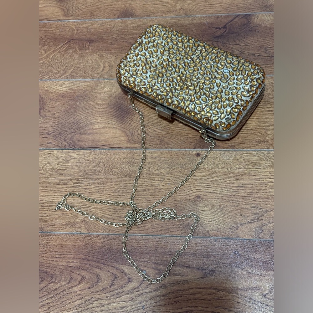 Gold Embellished Clutch Bag